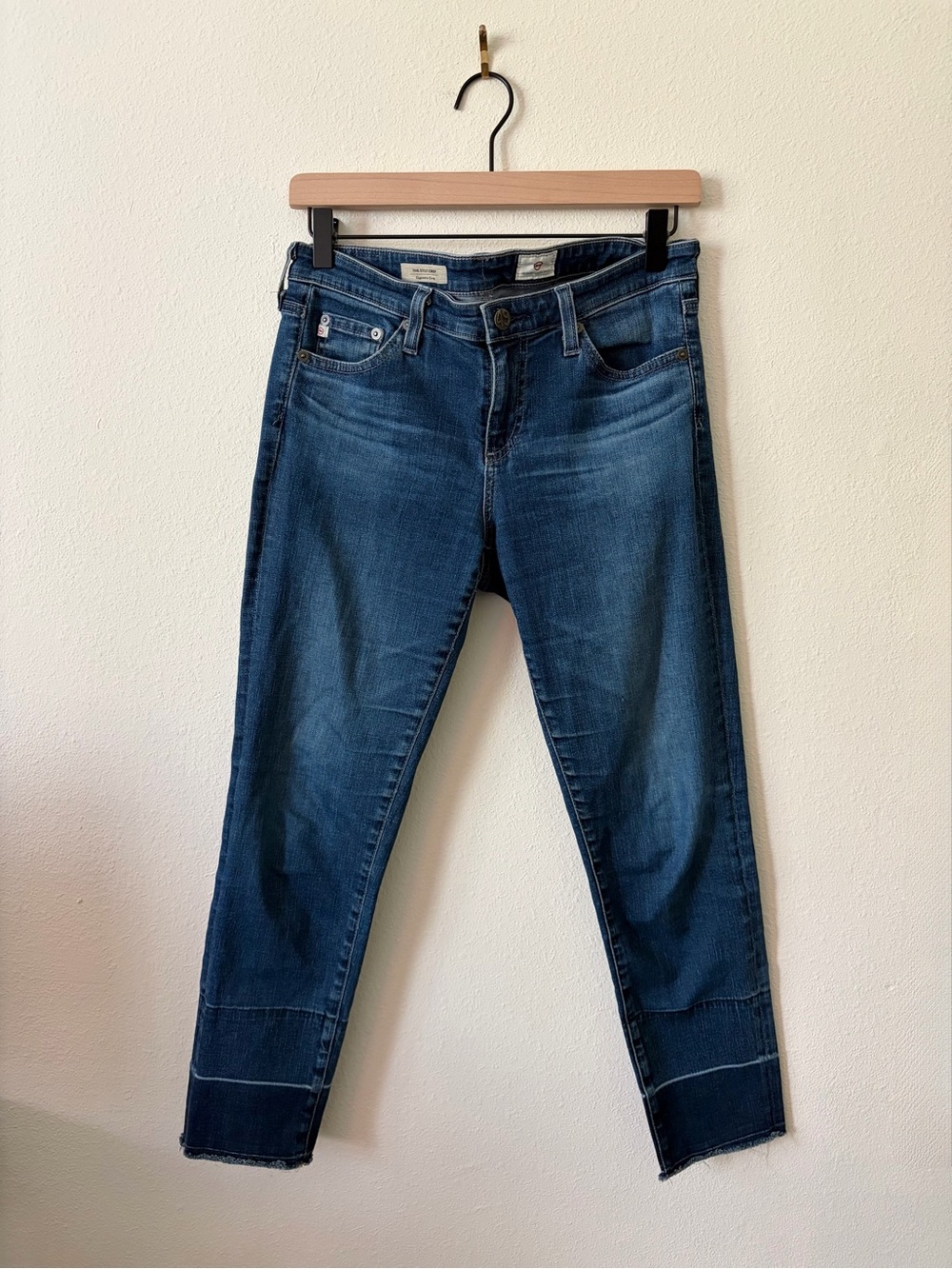 AG Adriano Goldschmied The Stilt Crop Cigarette Jeans Medium Wash Size 28